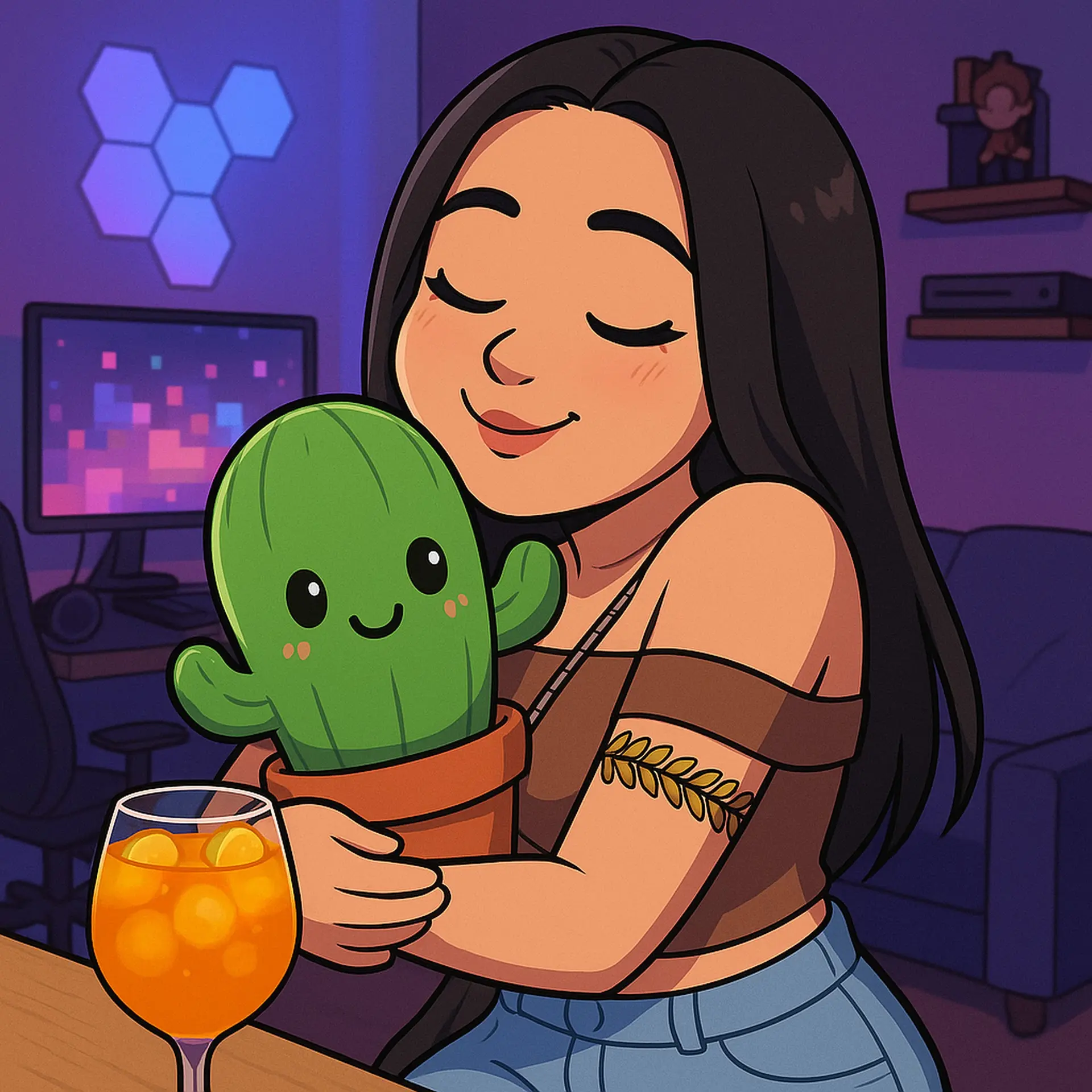 Avatar da LBMaju, a menina do cacto, em uma transmissão ao vivo